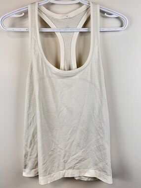Lululemon Swiftly Tech Racerback Tank Top Size 14 Off White Stripe Seamless